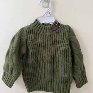 Janie and Jack Green Knit Sweater